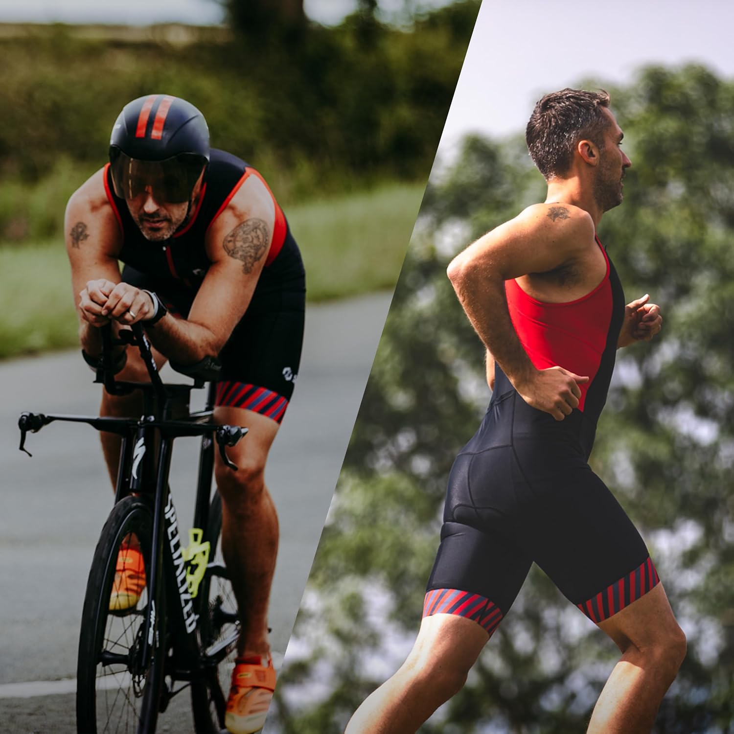 SLS3 Triathlon Suit Men - Solid Black AG Sleeveless Tri Suit for Men - Lightweight Mens Trisuit, Intelligent Race Apparel