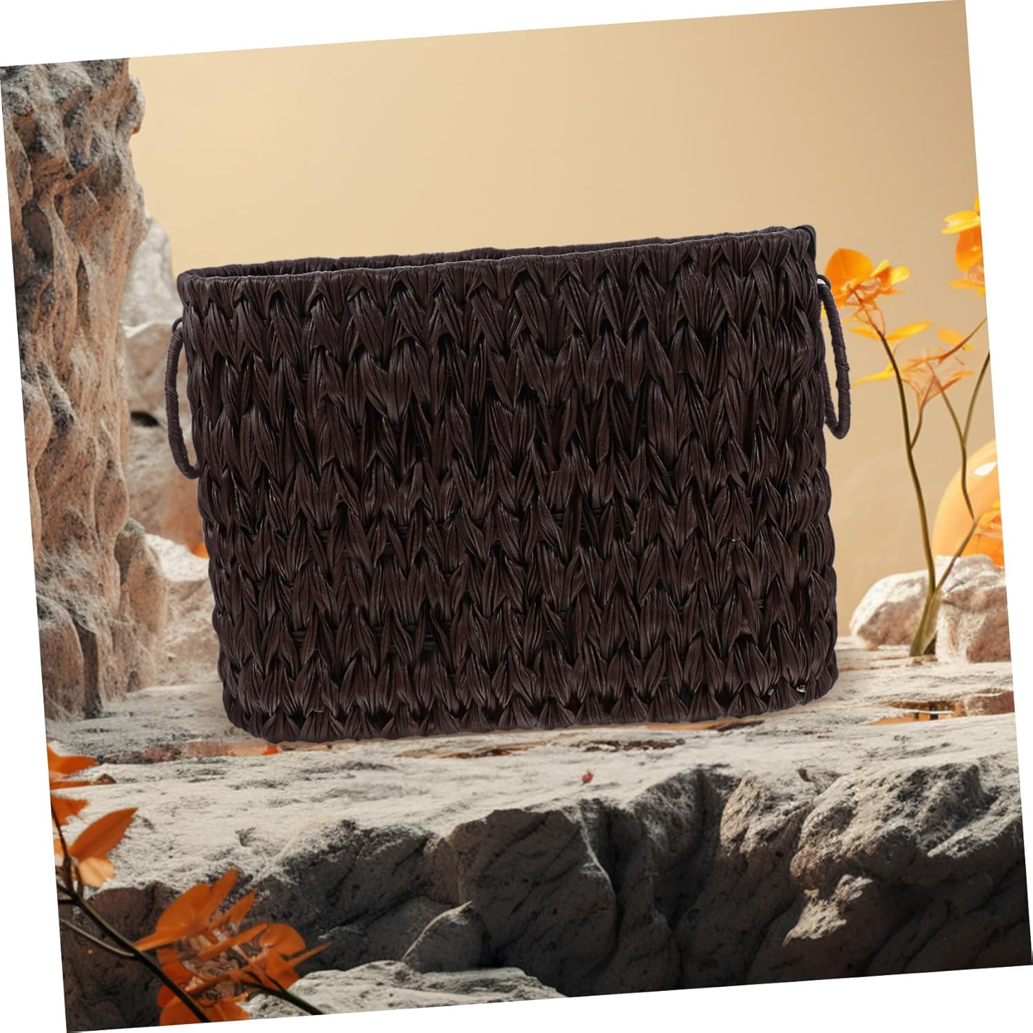 GLEAVI Capacity Basket Organizer Woven Storage Basket for Desk Double Handles Home Office