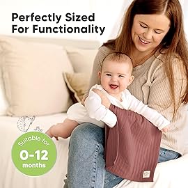 KeaBabies Organic Cotton Burp Cloths Baby Girl, Boy - 6-Pack Large Burping Clothes for Babies, Spit Up Rags, Super Soft & Absorbent Newborn Wash Towels, Gender Neutral, Non-Shrink (Stria, Rosewood)