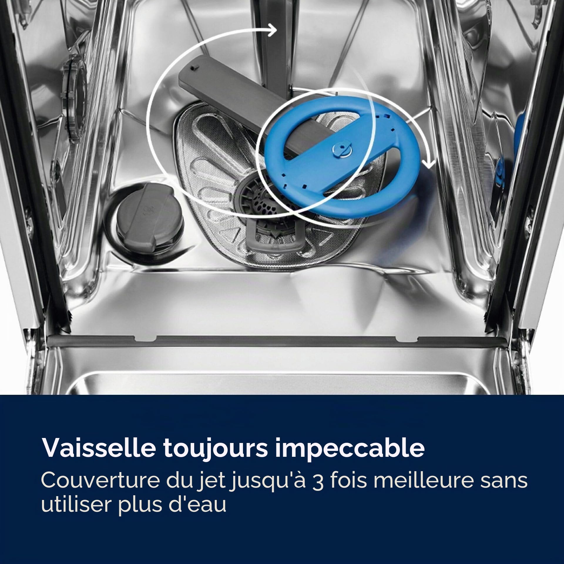 Electrolux EES47400L Lave-vaisselle intégré, 60 cm, 13 couverts, séchage AirDry, Satellite Clean, 8 programmes, 3 températures, 44 dB(A), connexion Wi-Fi, série 600, Classe C