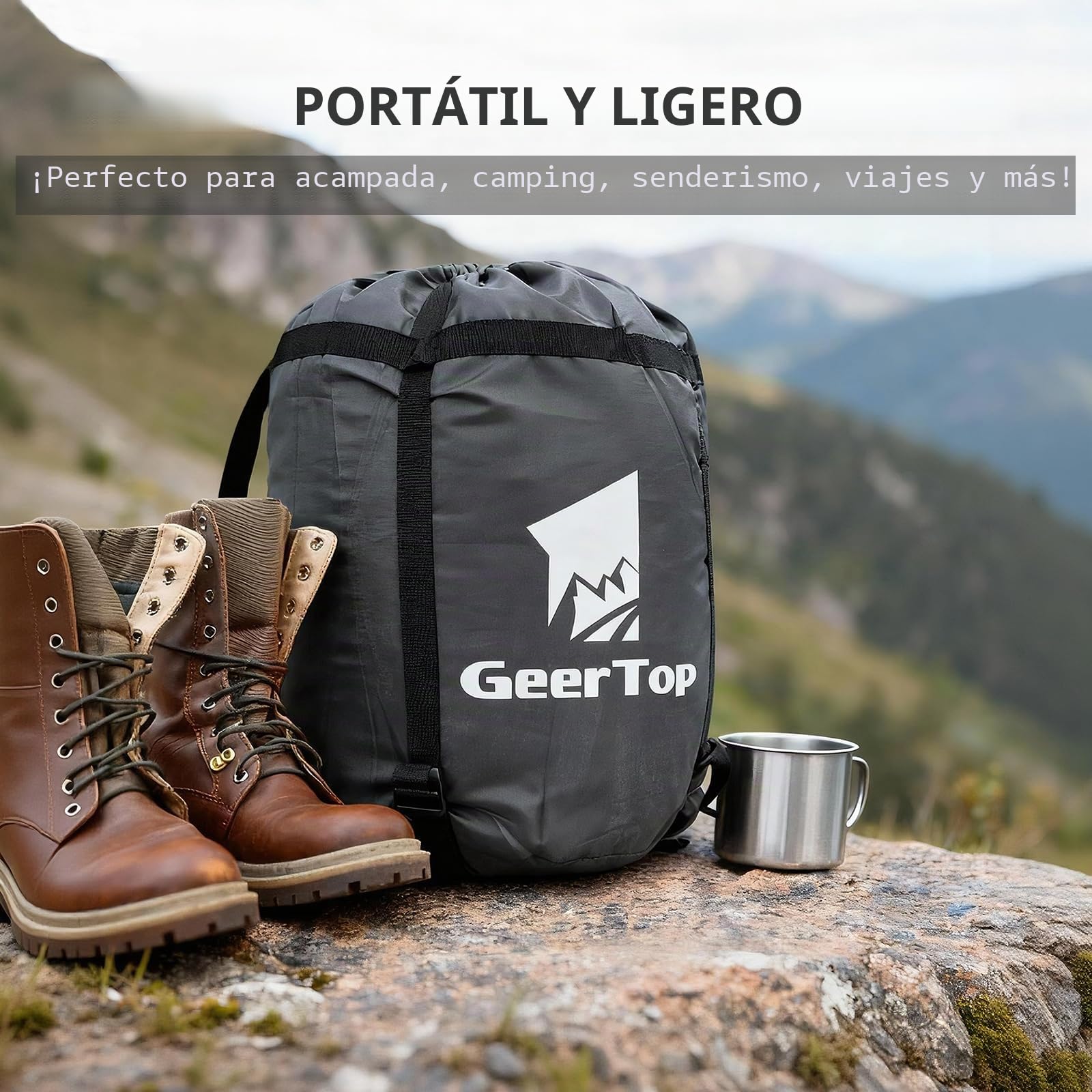 GEERTOP Saco de dormir doble para 2 personas, doble saco de dormir para adultos, para camping, mochilero, senderismo, con dos fundas de almohada y edredones