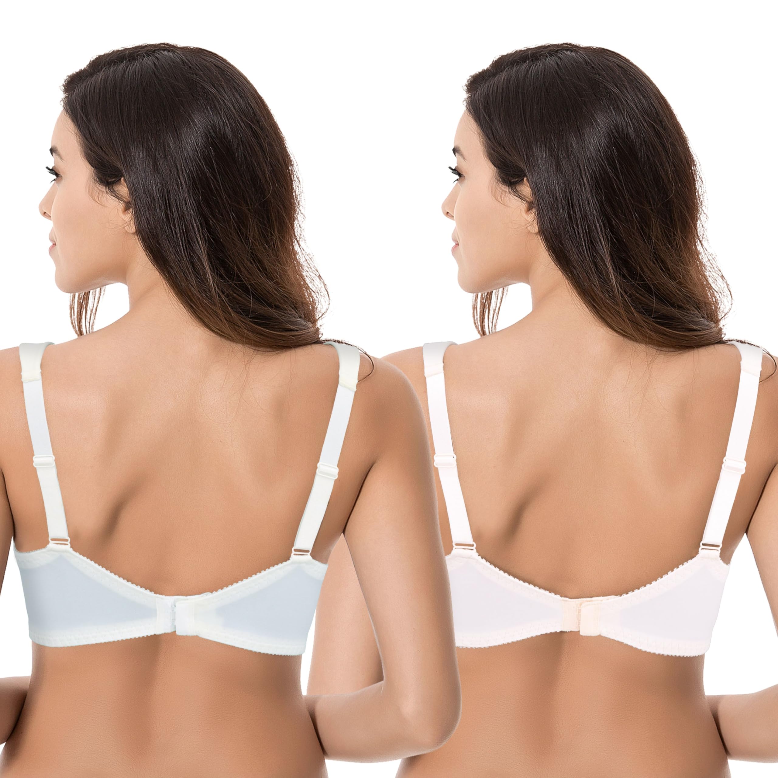 Curve Muse Reggiseno Senza Fili Sfoderato Minimizer Taglie Forti con Ricamo in Pizzo-Confezione da 3