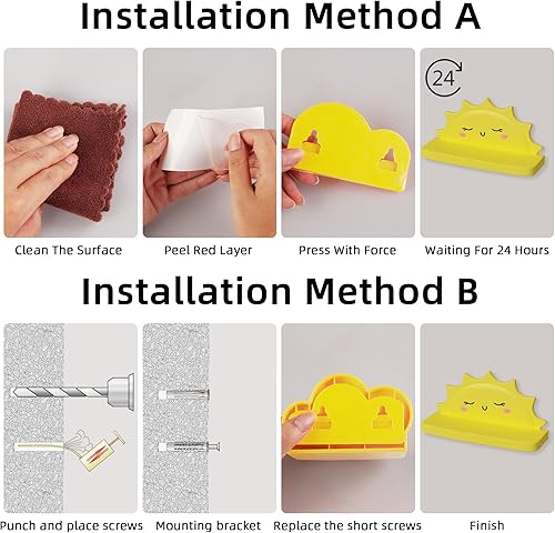 Miniatura 6 de Veluckin Estantes flotantes para habitación de niños, guardería, decoración de pared, estilo compacto para sala de estar, dormitorio, baño, paquete