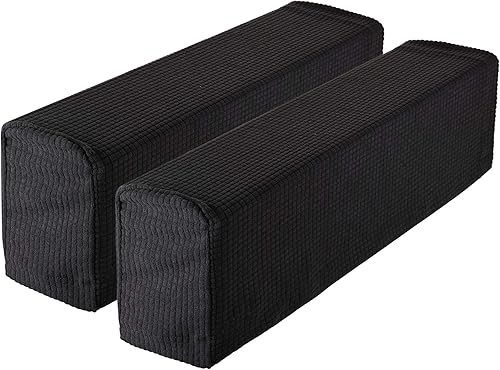 CM Funda antideslizante para reposabrazos de sofá, funda elástica antipolvo para sofá, sillón reclinable, protector de sofá, un par (negro)