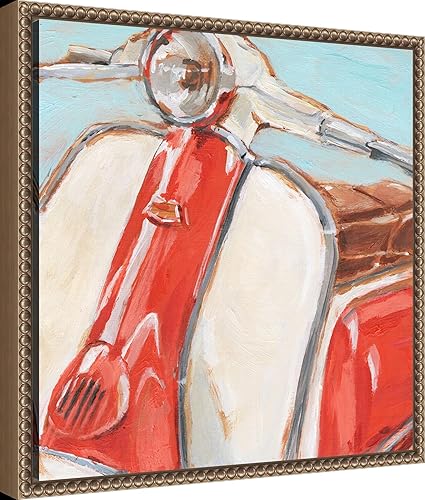 Miniatura 2 de Amanti Art Framed Canvas Wall Art 16x16 Retro Scooter II by Ethan Harper, Framed Wall Art Canvas, Transportation Artwork, Traditional Decor, Small