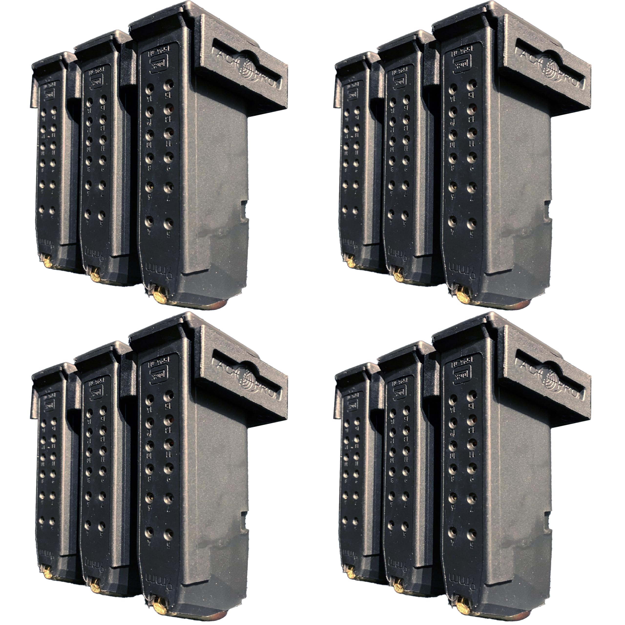 MetaXTac Mount for Glock 17 19 26 31 32 33 34 Mag - Magazine Display Wall Storage Organization System (4 Mount Hold 12 Mags)