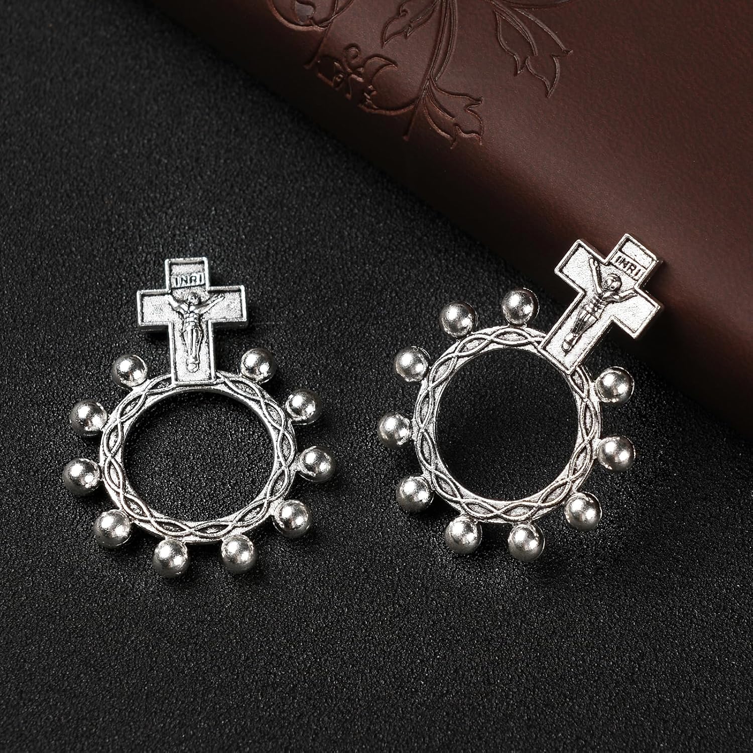 Rosario Da Dito - 30 Pezzi, Tascabile, Per Preghiera, Bomboniere Battesimo E Baby Shower - Foto 4