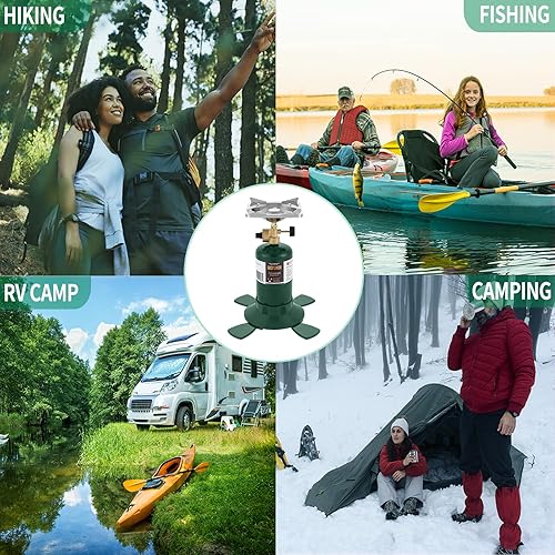 Miniatura 7 de Estufa cilíndrica de propano con quemador ajustable, cocina portátil para campamentomochilero 10000BTU, estufa de propano de campamento, estufa de