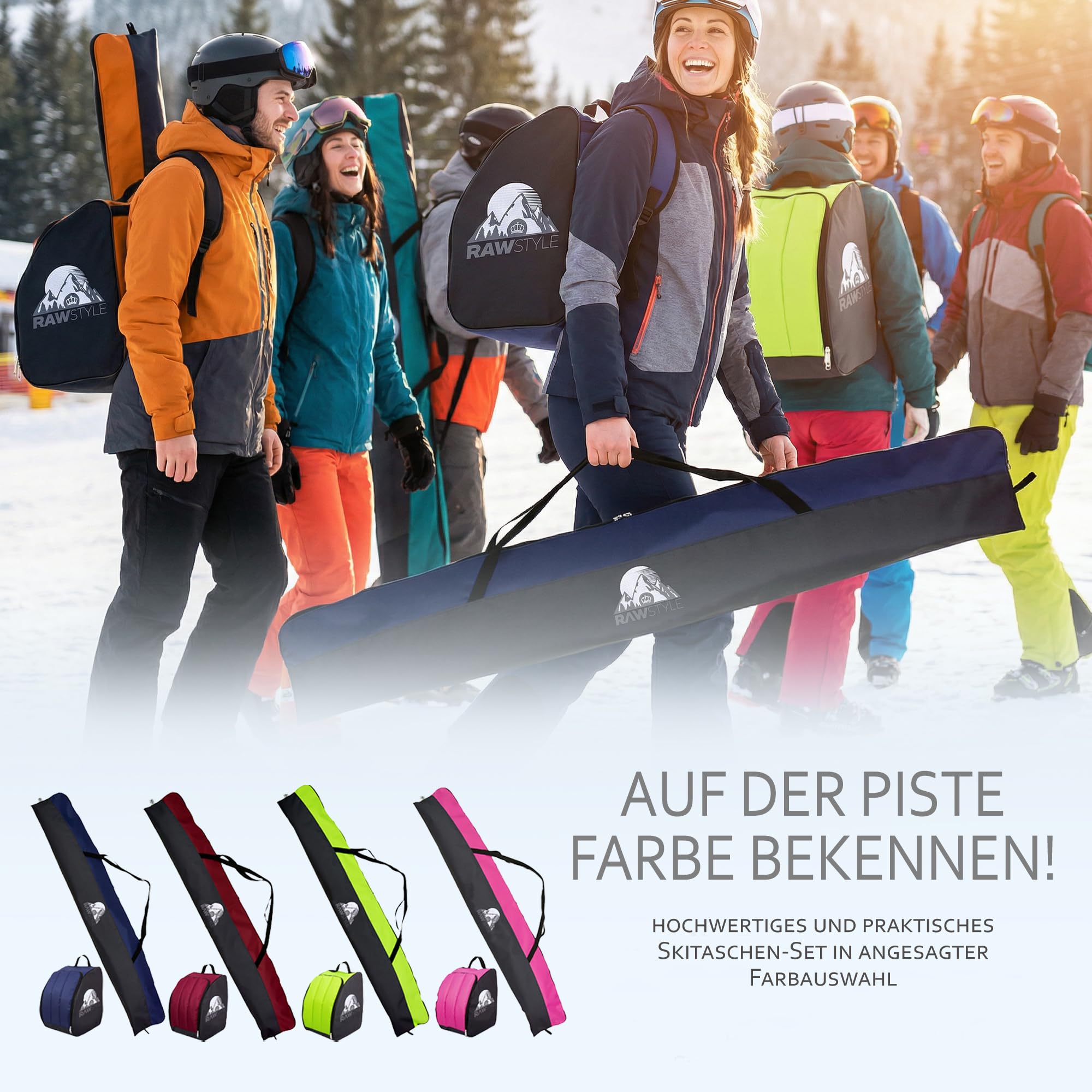 Rawstyle Sac de ski imperméable pour chaussures de ski 160 cm 180 cm