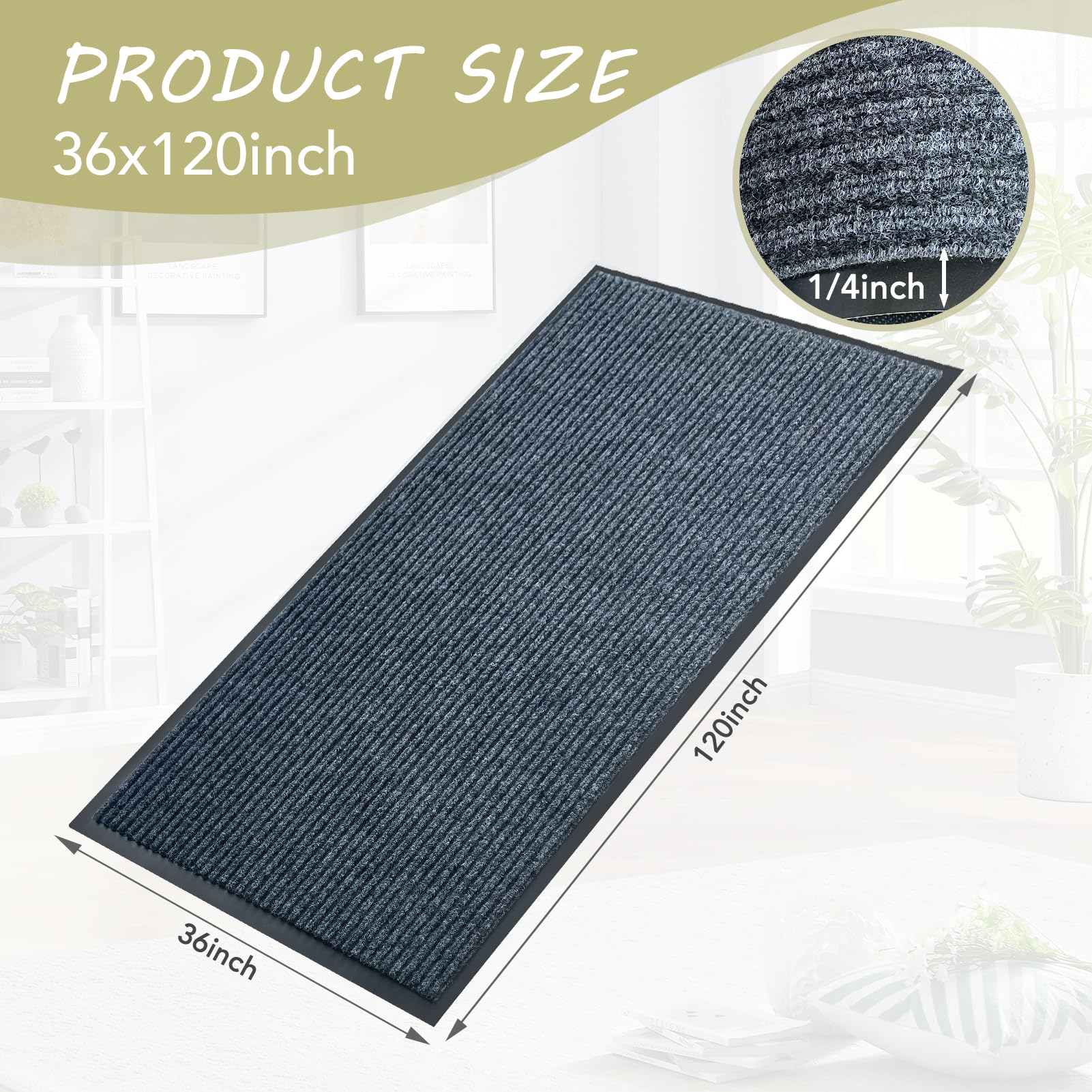Front Door Mat, 3'x10'Indoor Outdoor Welcome Commercial Floor Mats — Amazon image 2