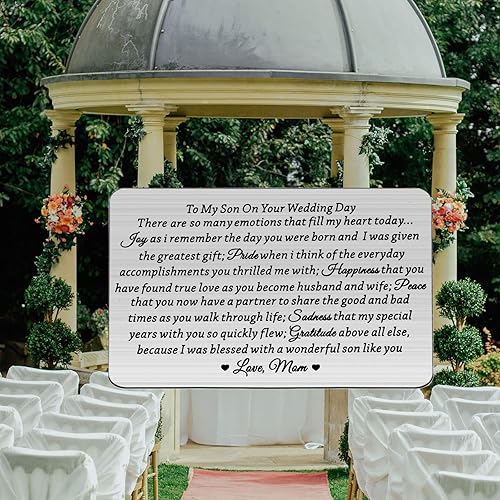 Miniatura 7 de Lywjyb Birdgot Regalo de boda para hijo de mamá e hijo, regalo para mi hijo, regalo de mamá a hijo, regalos conmovedores de madre a hijo, poema,