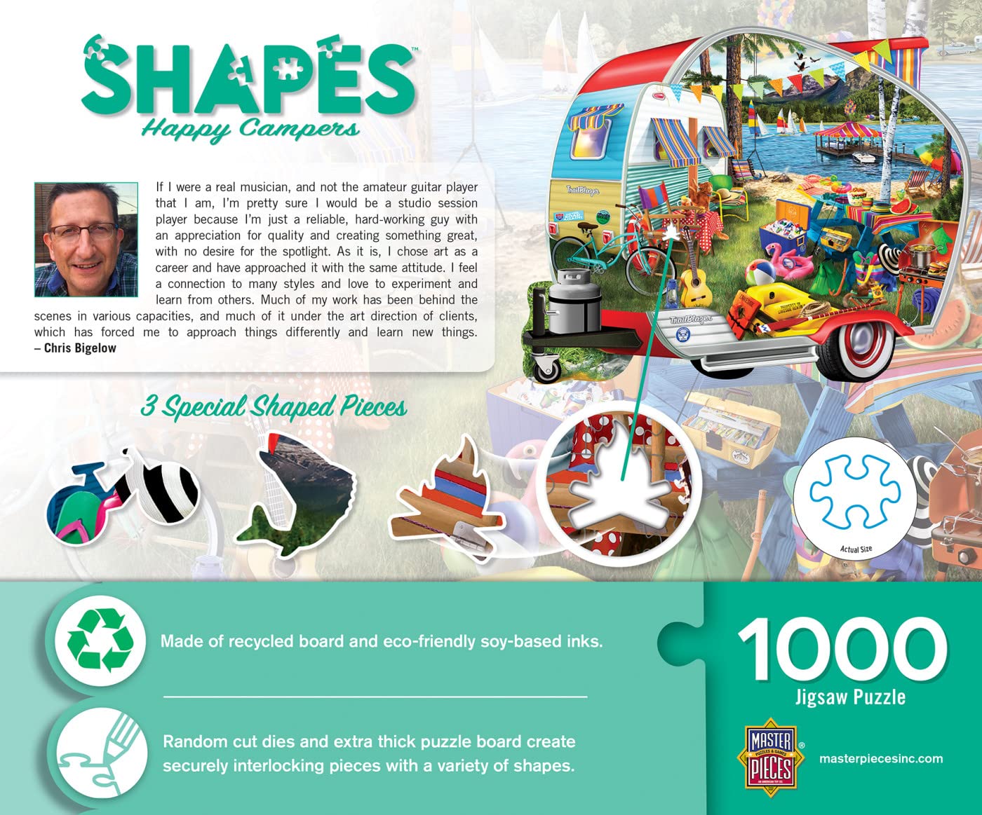 MasterPieces 1000 Piece Jigsaw Puzzle for Adults, Family, Or Youth - Happy Campers - 25.55"x 20.42" - Image 3