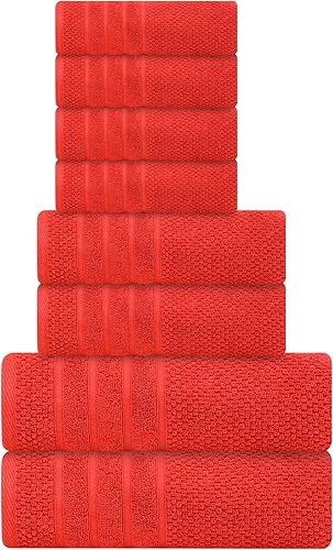 Juego de toallas de baño, 100% algodón, 2 toallas de baño, 2 toallas de mano y 4 toallas pequeñas, de secado rápido, absorbentes, suaves, de felpa,