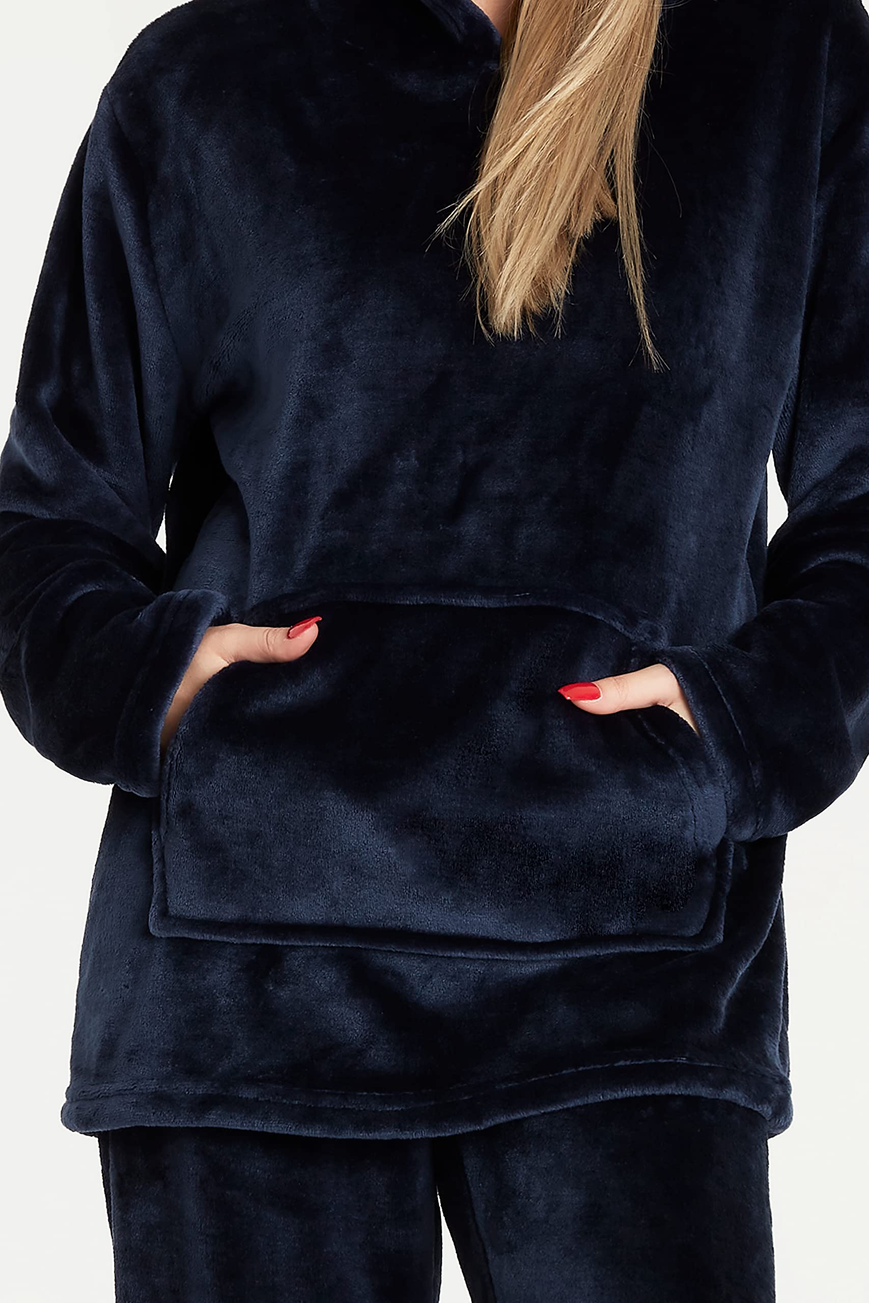 CityComfort Set Pigiama Donna Invernale in Pile, Pigiami con Cappuccio, 2 Pz Abbigliamento da Casa, Regalo Donna Adolescenti