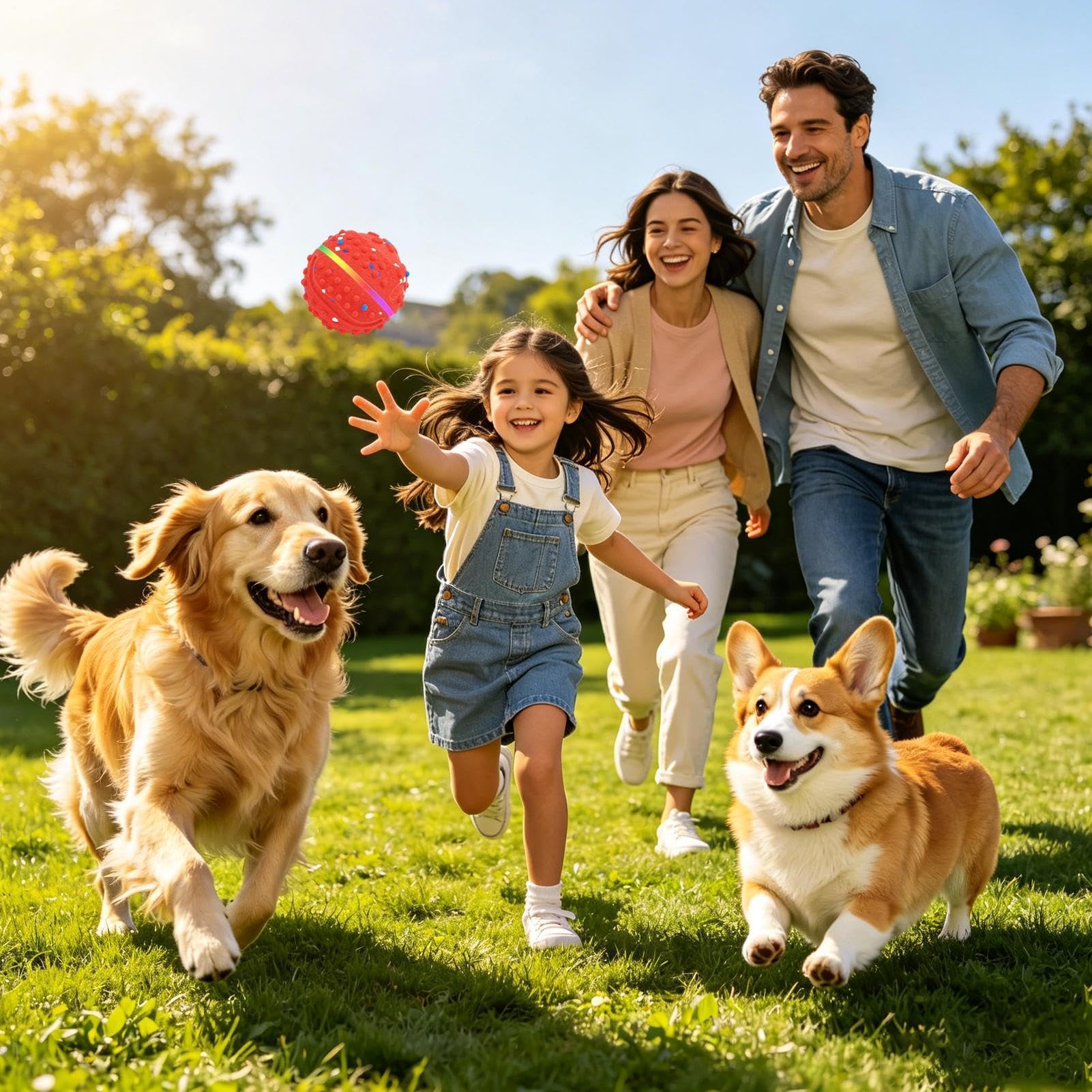 Balle Interactive Pour Chien Rebondissante, étanche avec lumières et 3