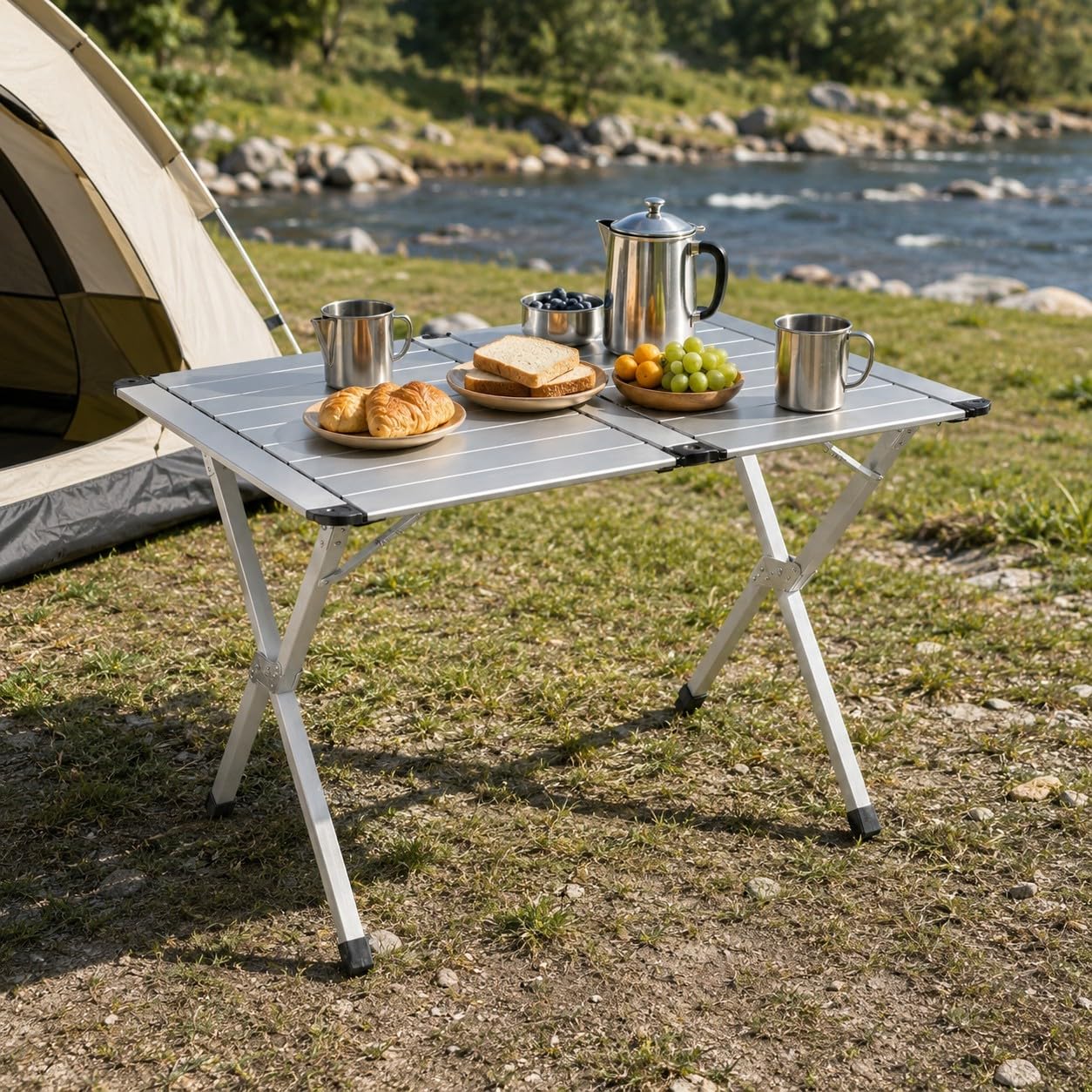 High Peak Campingtisch klappbar, 110x72cm Aluminium Picknicktisch Outdoor