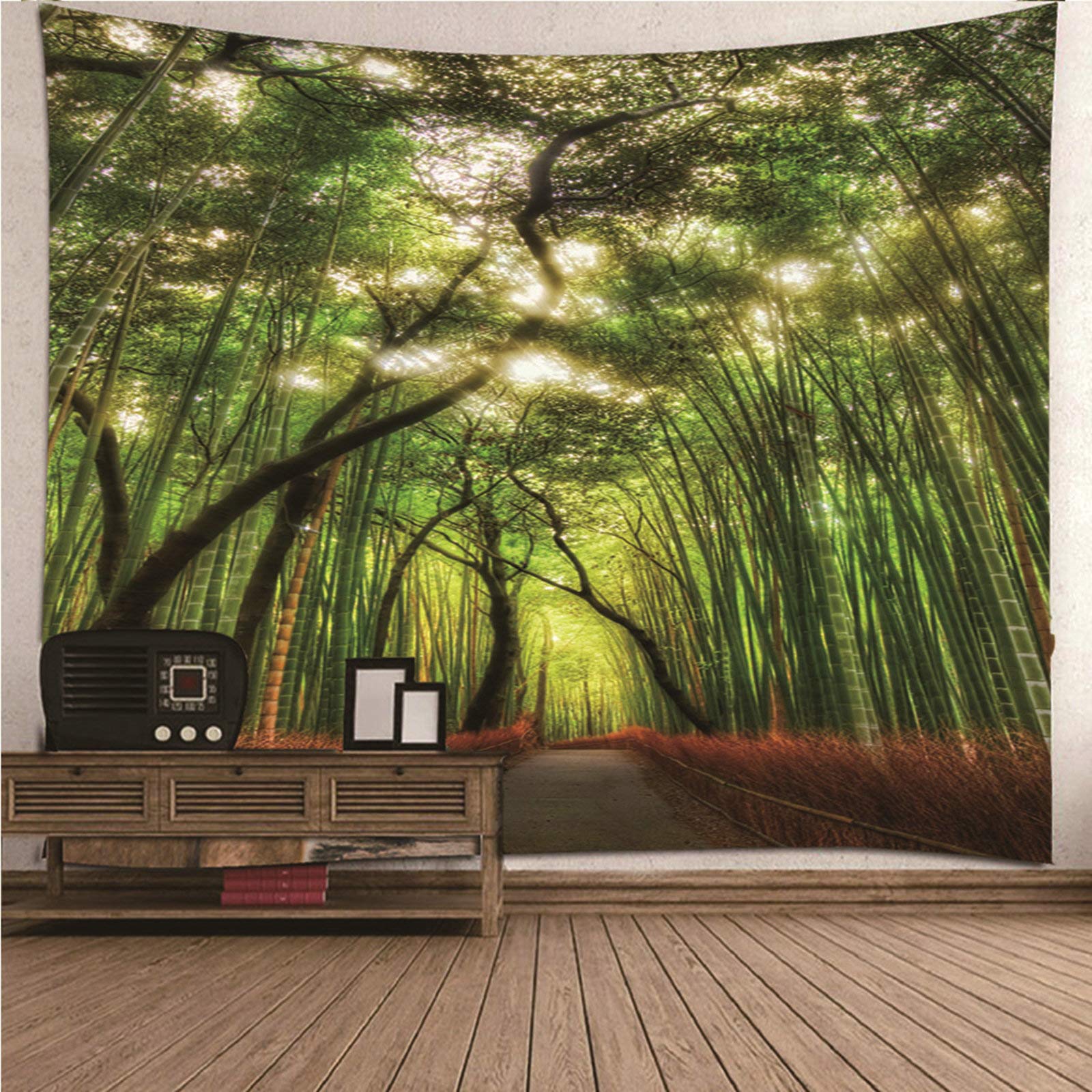 Gualiy Arazzo Tappeto da Parete, Arazzi Moderni da Parete Natura Tema Arazzo Appeso 240x220cm Verde Arazzo per Soggiorno Camera da Letto