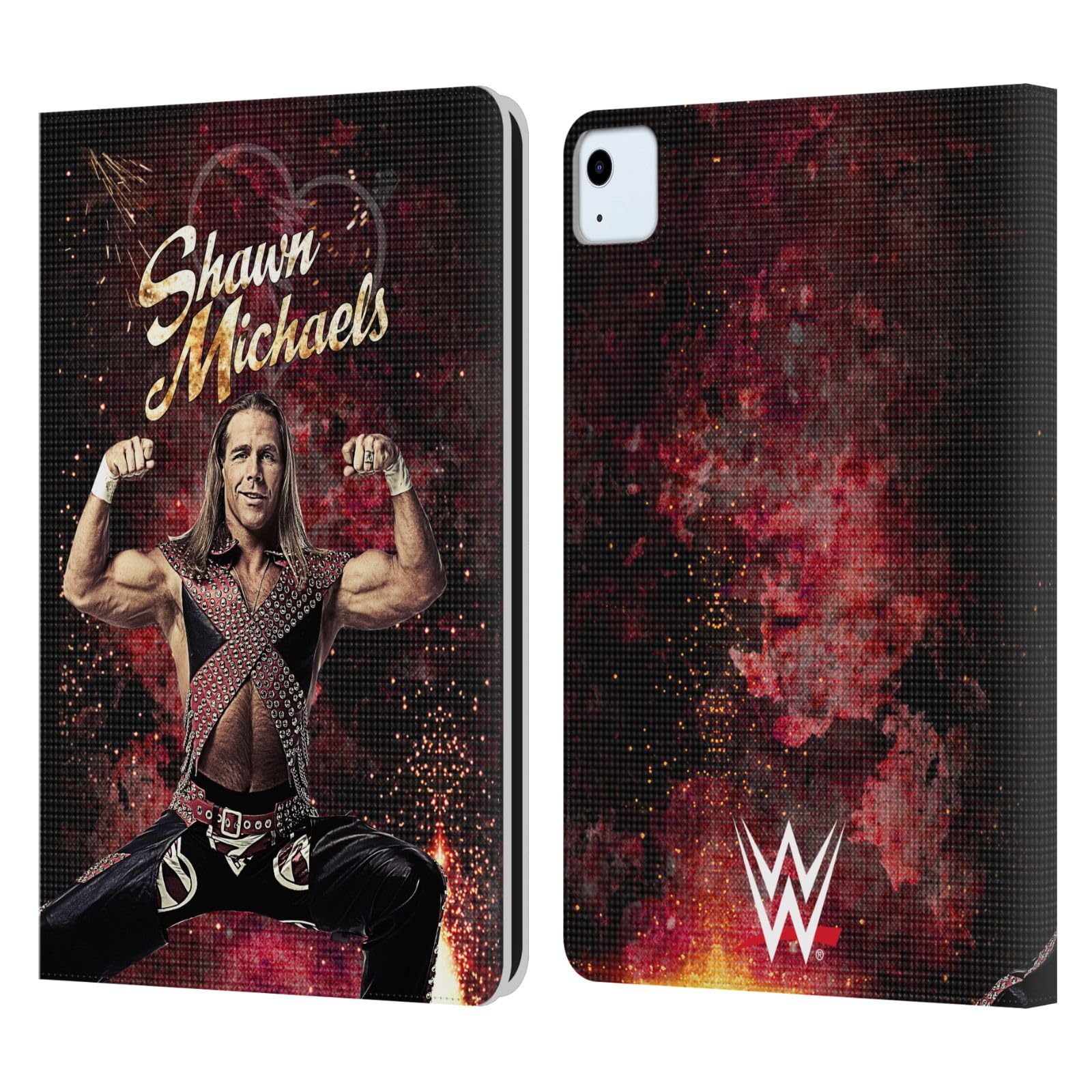 Head Case Designs Officially Licensed WWE LED Image Shawn Michaels Leather Book Wallet Case Cover Compatible with Apple iPad Air 2020/2022