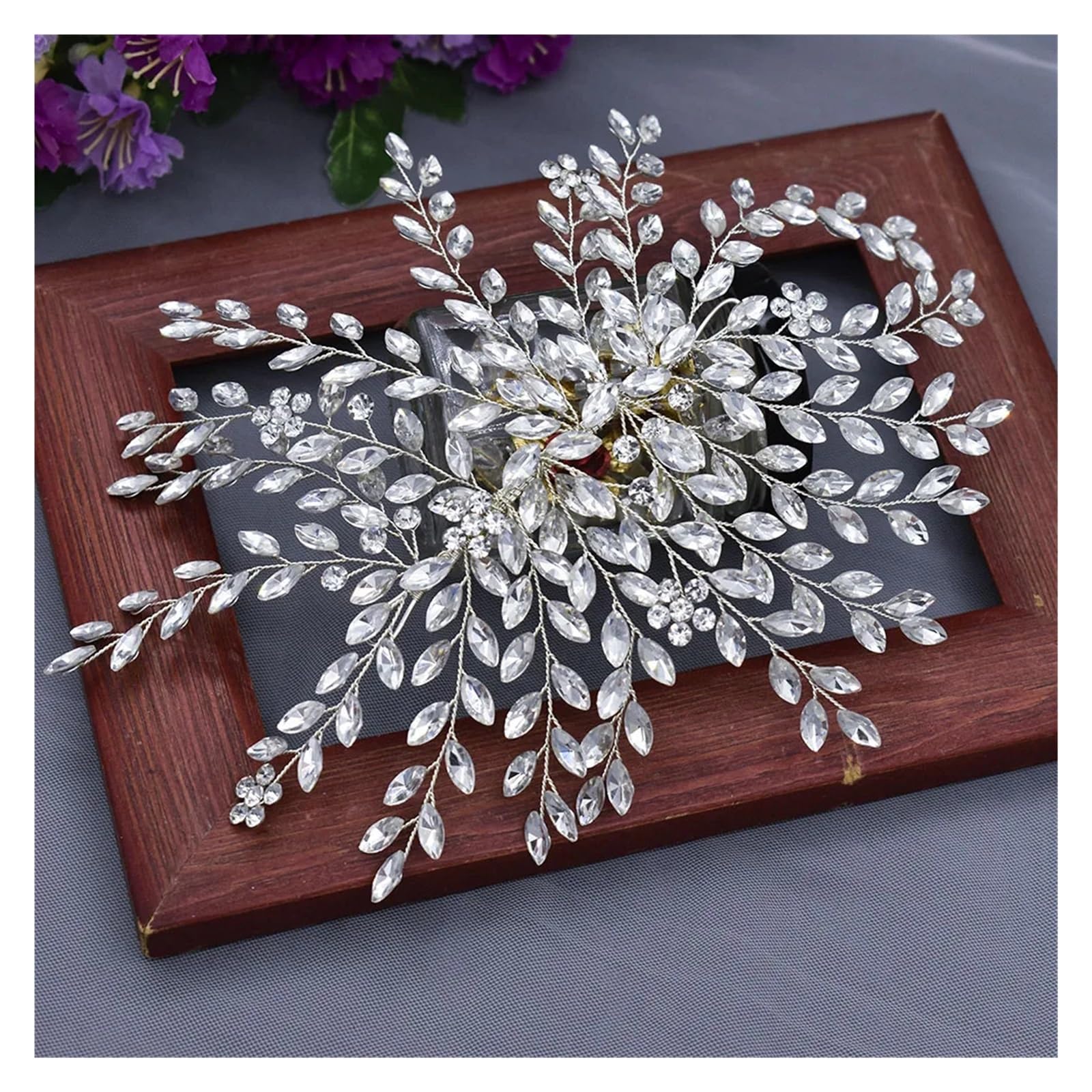 Fasce per capelli da sposa in argento Shinny Fasce per capelli Tiaras fatti a mano accessori per capelli da sposa gioielli testa copricapo da sposa