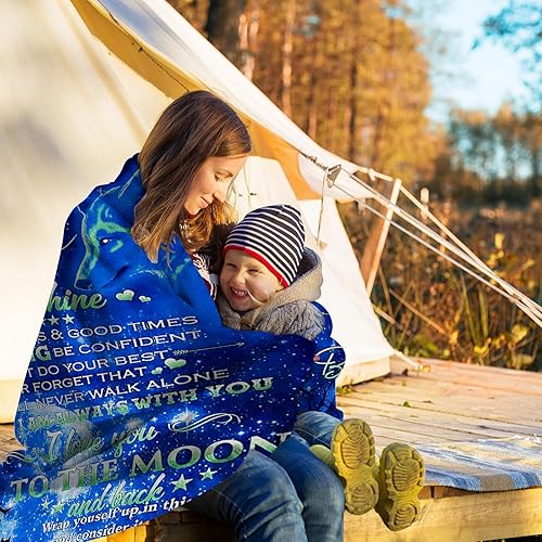 Miniatura 3 de Manta para hijo de parte de mamá, regalos de cumpleaños de regreso a clases para él, manta para mi hijo, manta de lobo, manta de franela de