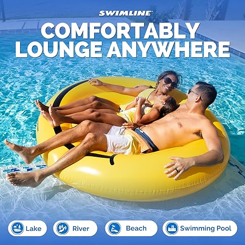 Miniatura 10 de SWIMLINE Original Inflatable Pool Float Lounger for Adults Size Circular  Lake Ocean Floating Extra Large Island Floats Series for 1-3 Multiple Kids