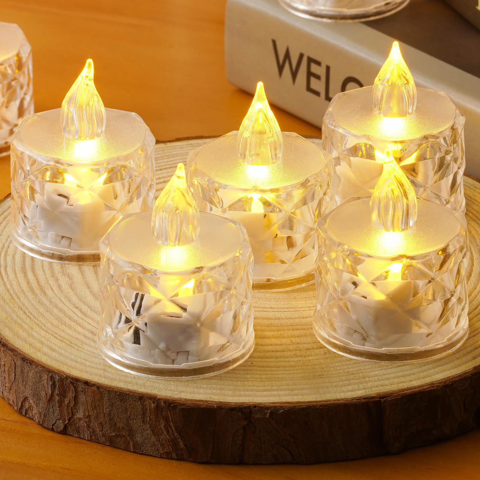 aymxzt 12-pcs flameless led candle battery powered, for decoration of wedding, desktop, dining table, christmas, festival party event, gift to parents
