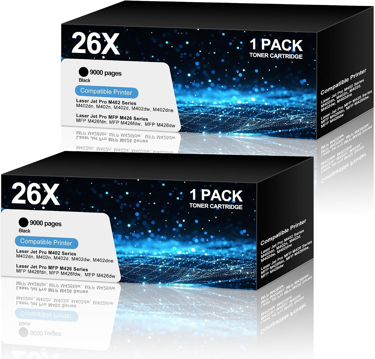 M402n Toner 26X 26A CF226X for HP Laser Jet Pro M402n Toner Cartridge 26A 26X Black High-Yield Toner Cartridge for HP Printer M402dn M402n M402d M402dw, MFP M426fdw M426fdn M426dw Ink (2-Pack)