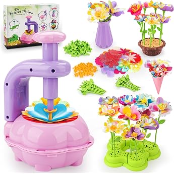 Fabric Flower Bouquet Flower Garden Toy, DIY Craft Sets for Children, Build Your Bouquet, Arts & Crafts for 4 5 6 7 8 Years O