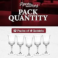 Vista 8 de Smarty Had A Party Copas de vino de plástico, paquete de 48 copas de vino desechables grandes de 11 onzas con tallo, vasos transparentes resistentes