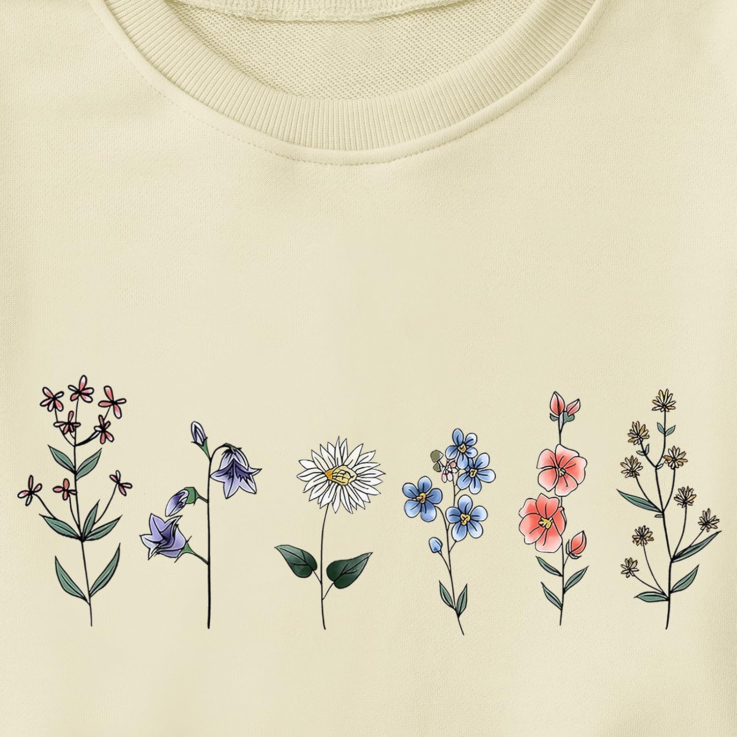 Flower Graphic Sweatshirt for Women Floral Printed Vintage Long Sleeves Shirt Crewneck Hoodie Loose Pullovers Tops - Image 6