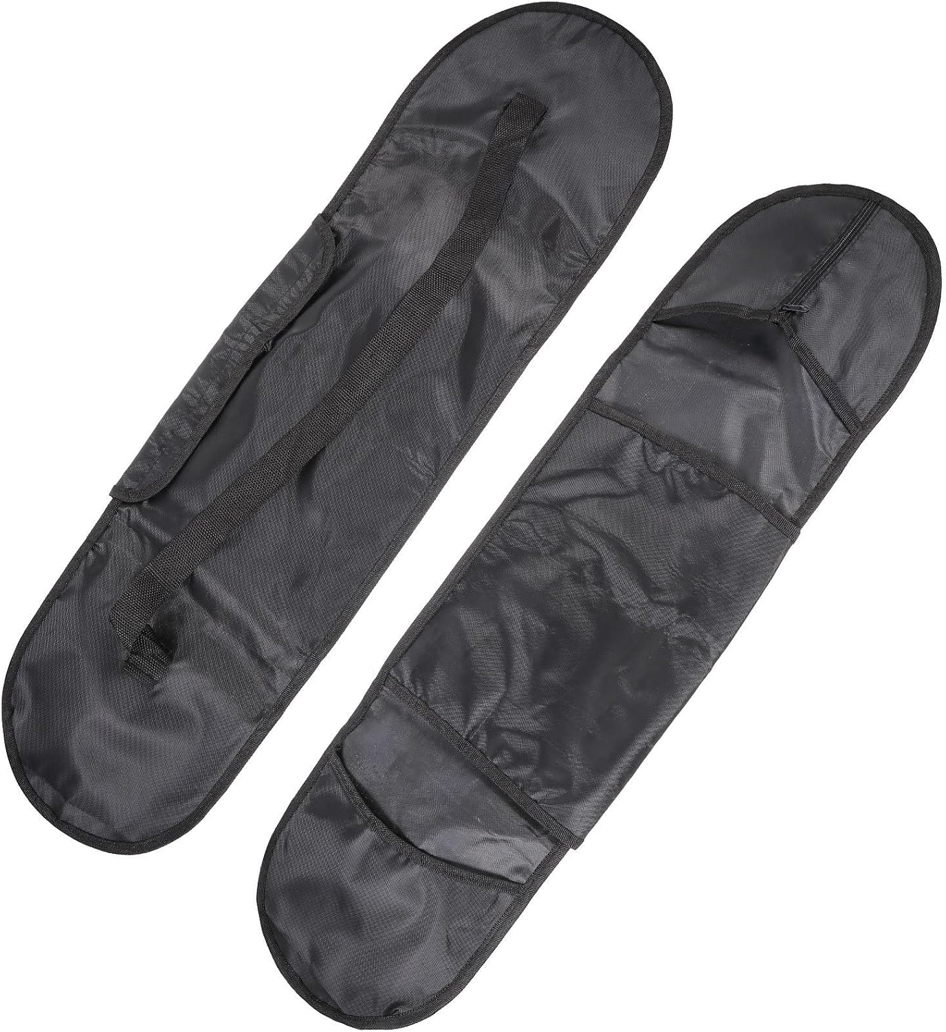 Black Skateboard Backpack Cloth Carry Bag for One Shoulder Use | Compact Lightweight Design, Protecting Deck, Multifunctional Carrying Option