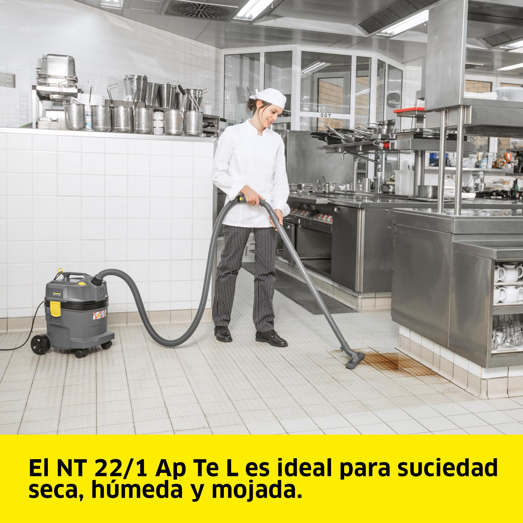 KÄRCHER Aspirador en seco y húmedo NT 22/1 Ap Te L, máx. 1300 W, depósito: 22 l, Tubo Flexible de aspiración: 1,9 m, Boquilla barredora de Suelos (300 mm), Boquilla para Ranuras, Toma del Equipo
