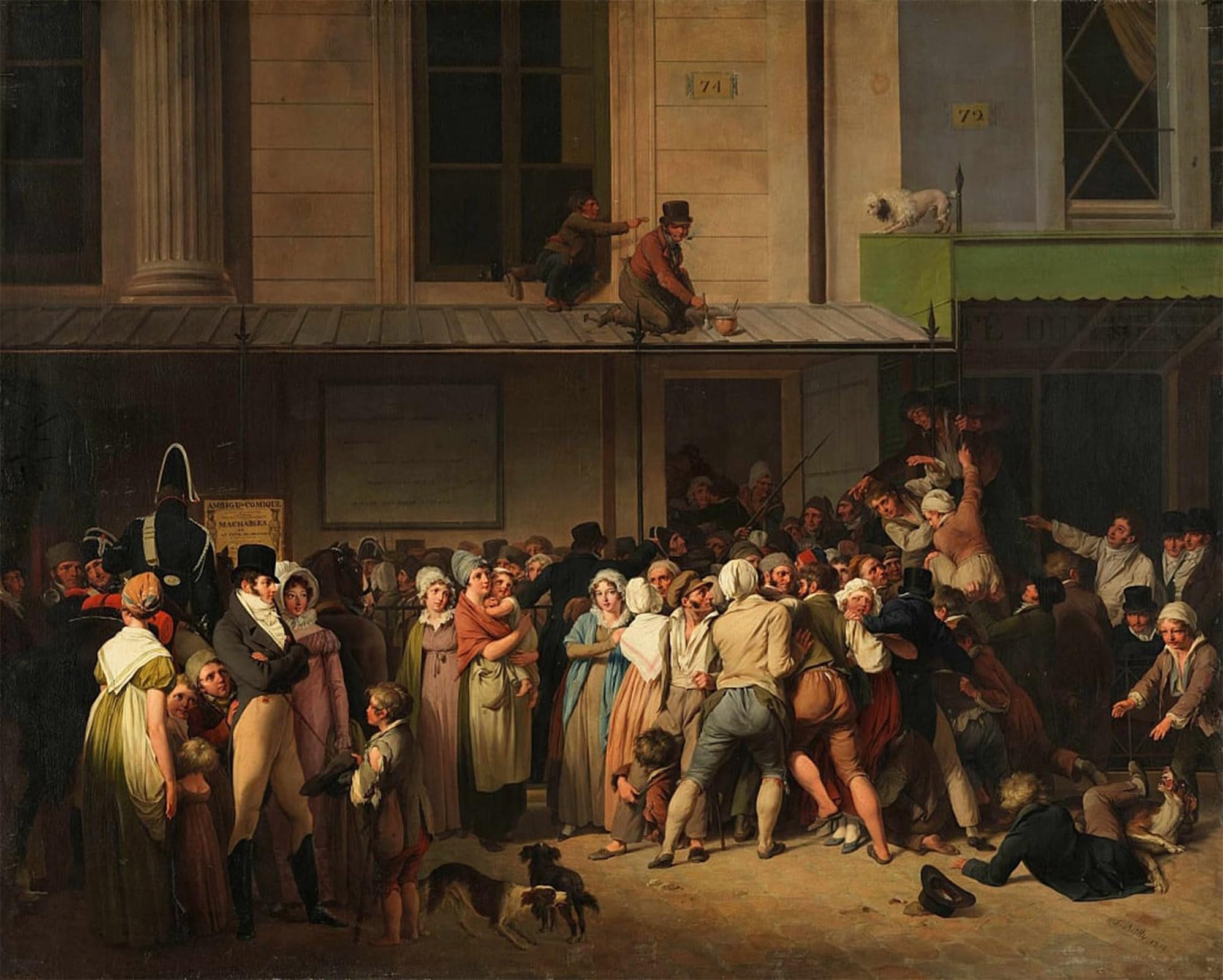POSTERIIk Famous Print Pop Art Wall Art Graffiti the Entrance to the Théâtre De Lambigu Comique on the Day by Louis Leopold Boilly Art Prints for Home Decor 60x90cm
