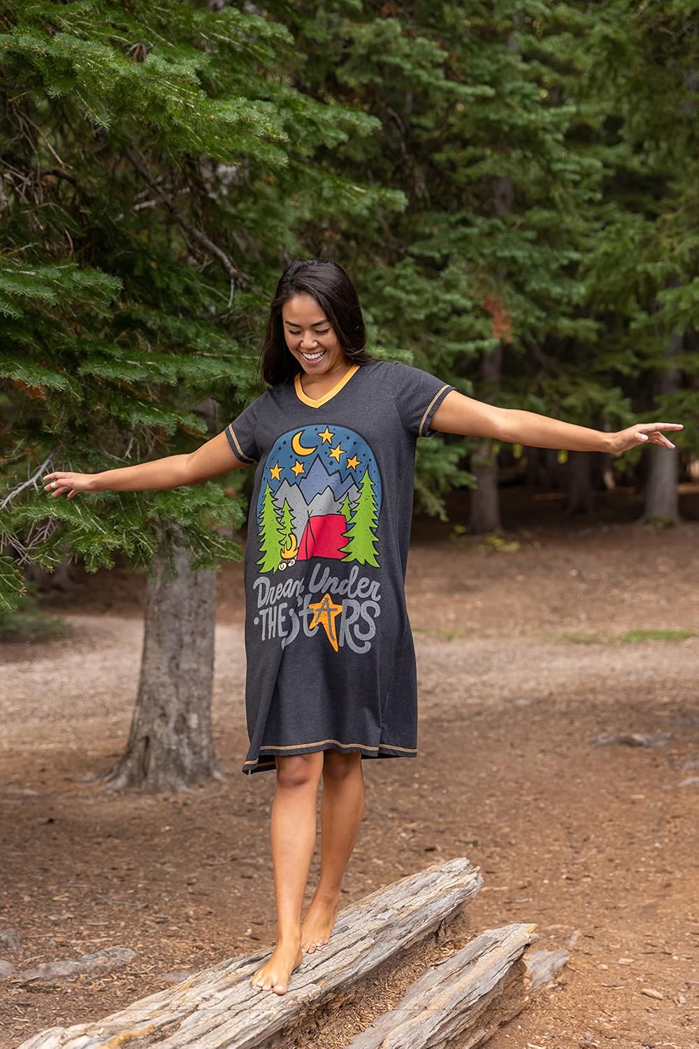 Lazy One Women's Nightgown, Funny V-Neck Sleep Shirt for Women, Novelty Pajama Shirts - Image 4