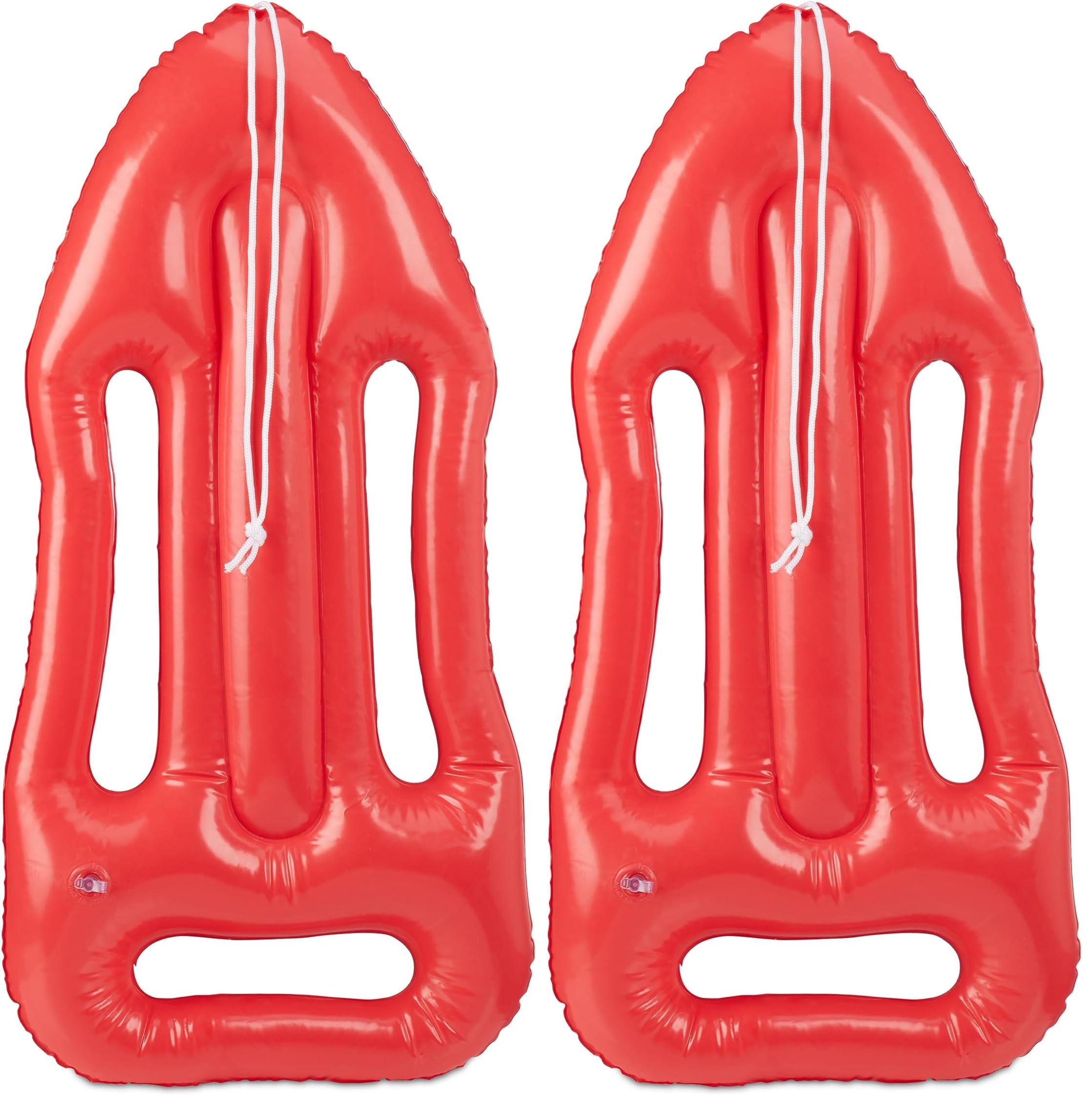 Relaxdays, Rouge, Planche de Sauvetage Gonflable, Bouée de Sauveteur, Déguisement Malibu, pour Enfants et Adultes (Lot de 2)