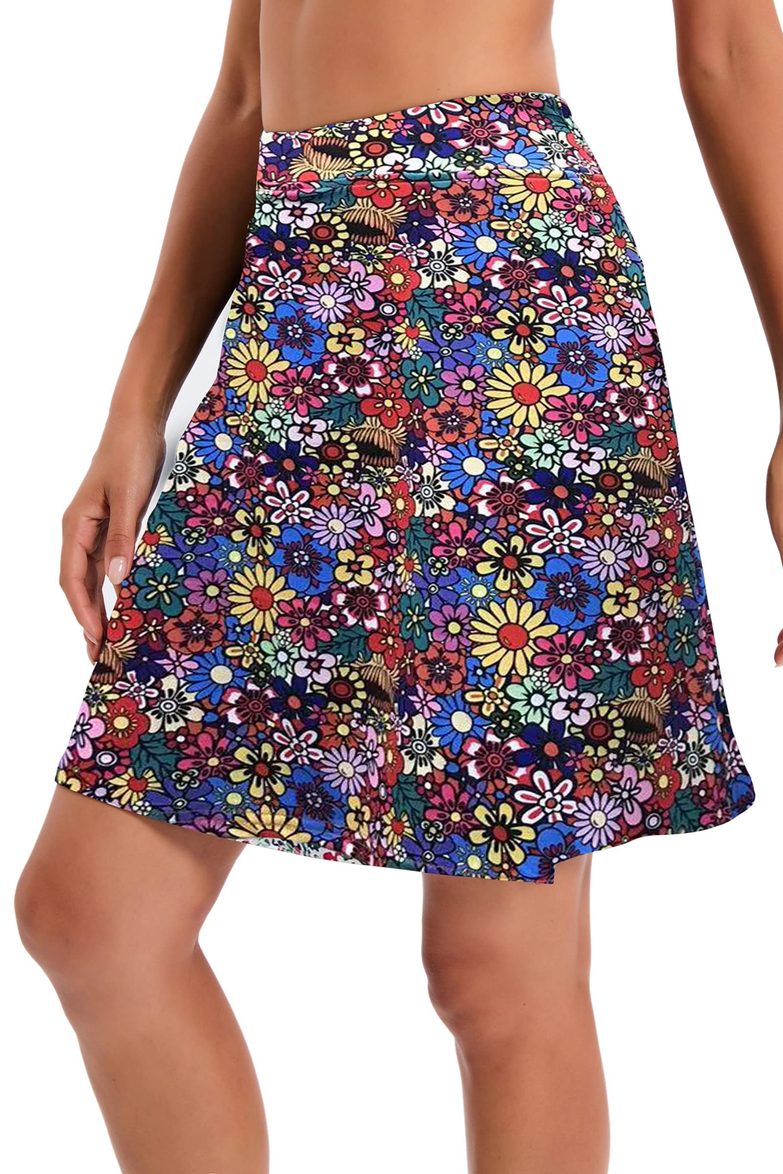 Timuspo Jupe de randonnée Femme Avec Short intérieur, jupes Pantalons jusqu’aux genoux Avec Taille Haute, Tennis de Sport Skorts de Golf
