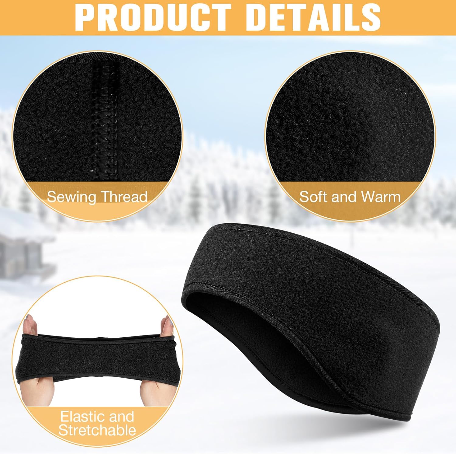 Syhood 4 Pieces Kids Fleece Headband Winter Ear Headbands Warmer Ear Muff for Child Outside Sporting Running - Image 3