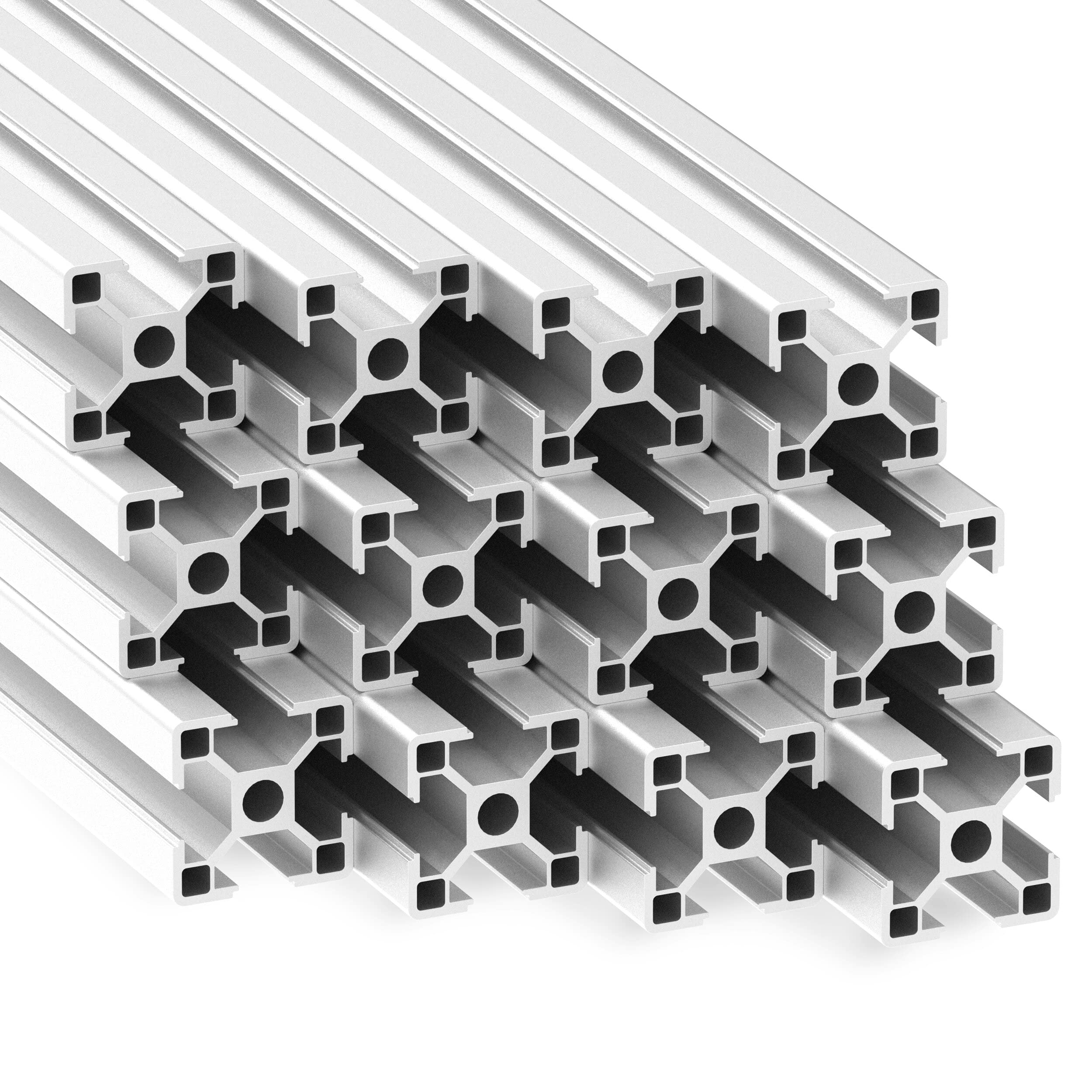 tktrading24 Alu Profil 12 Stück 30x30mm 2m System-, Montage-, Konstruktionsprofil Nut 8