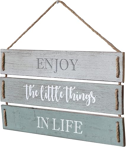 Miniatura 5 de Barnyard Designs Enjoy The Little Things In Life - Decoración de pared, letrero decorativo para colgar con tablones de madera, 17 x 10.25 pulgadas