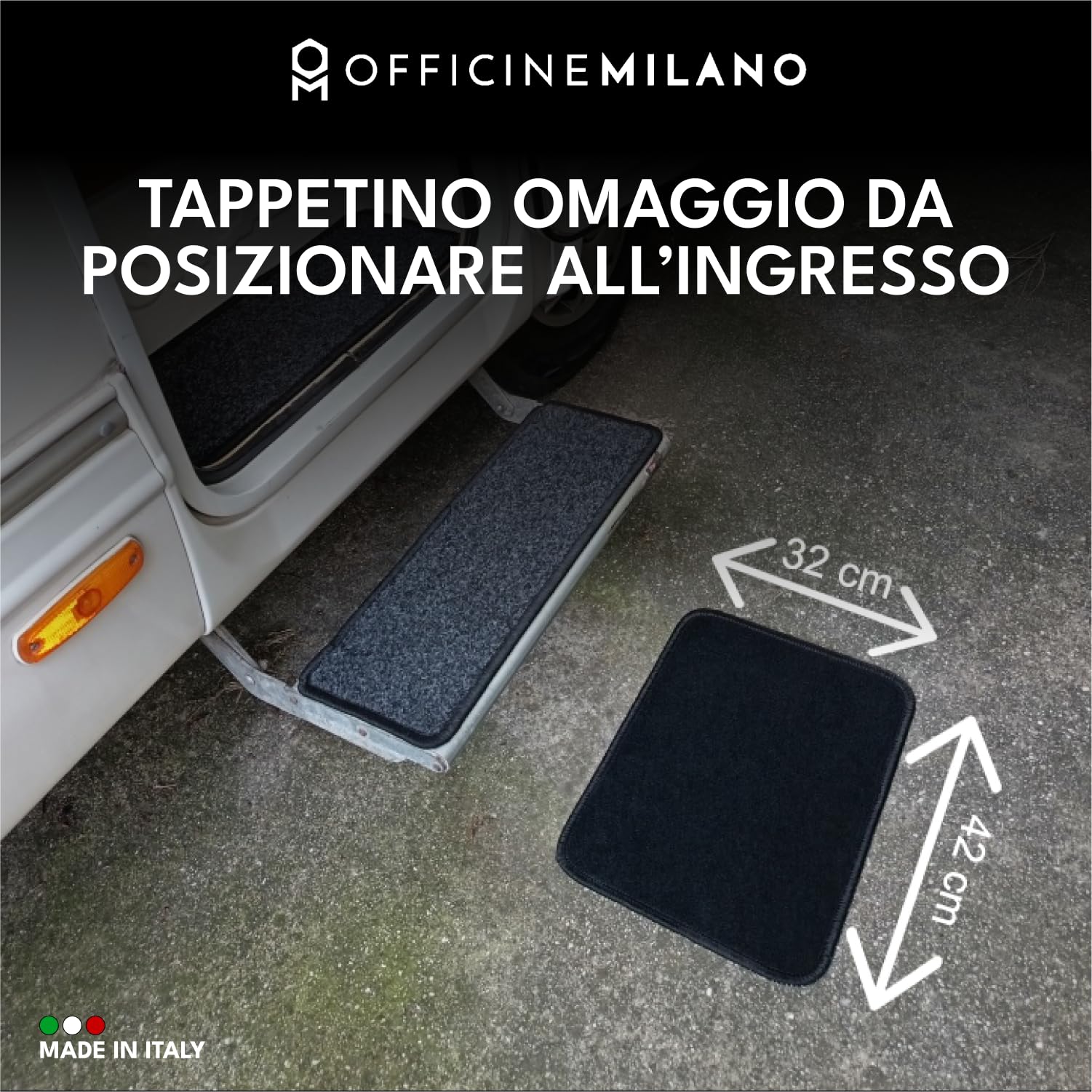 Tappeto per CAMPER Ducato-Jumper-Boxer, Compatibile con Modelli dal 2007 - Alta Qualità - Made in Italy - OFFICINE MILANO