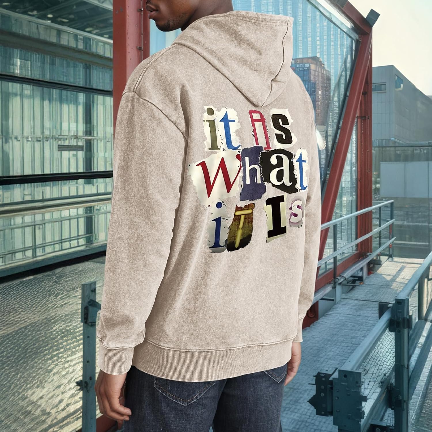 Graphic Hoodies for Men Vintage Hoodie Funny Oversize It Is What It Is Streetwear Hooded Sweatshirt Pullover Tops - Image 2