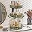 shuang qing Rotating Makeup Organizer for Vanity, High-Capacity Skincare Clear Make Up Storage Perfume Organizers Cosmetic Dresser Organizer Countertop 360 Spinning (Green, 3 Tier)