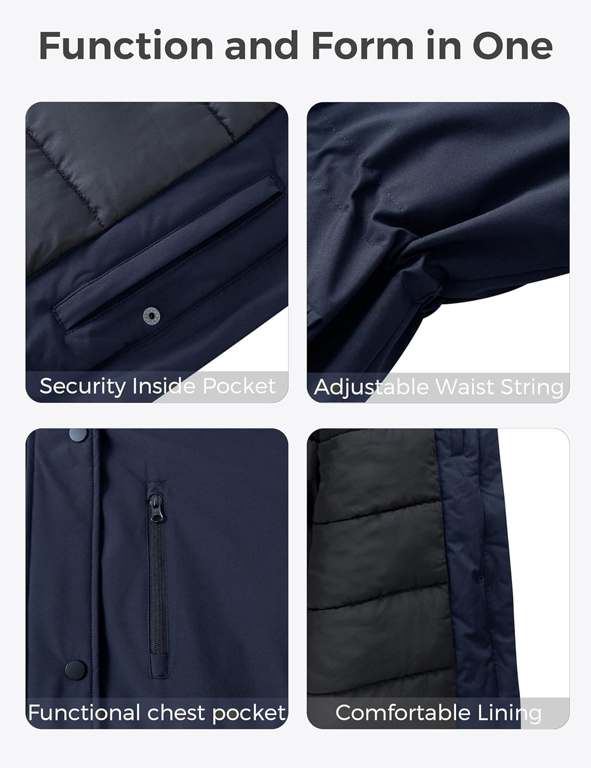 wantdo Women's Plus Size Winter Coat Waterproof Puffer Jacket Warm Thicken Parka with Removable Hood - Image 6