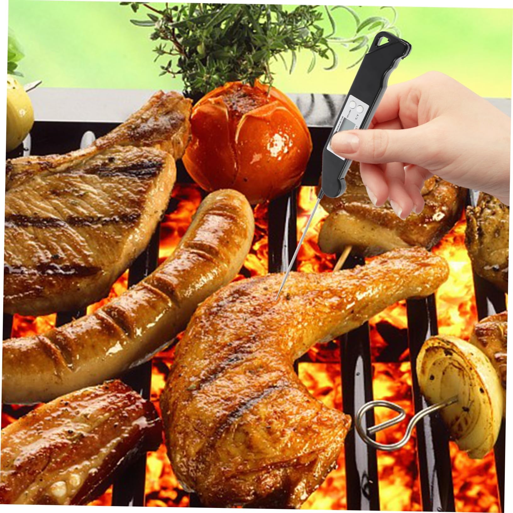 Cabilock 3 Piezas Termómetro electrónico cozinha kitchen barbecue probador de temperatura de cocción temperatura de la leche termómetro de barbacoa termómetro para carne abdominales Black