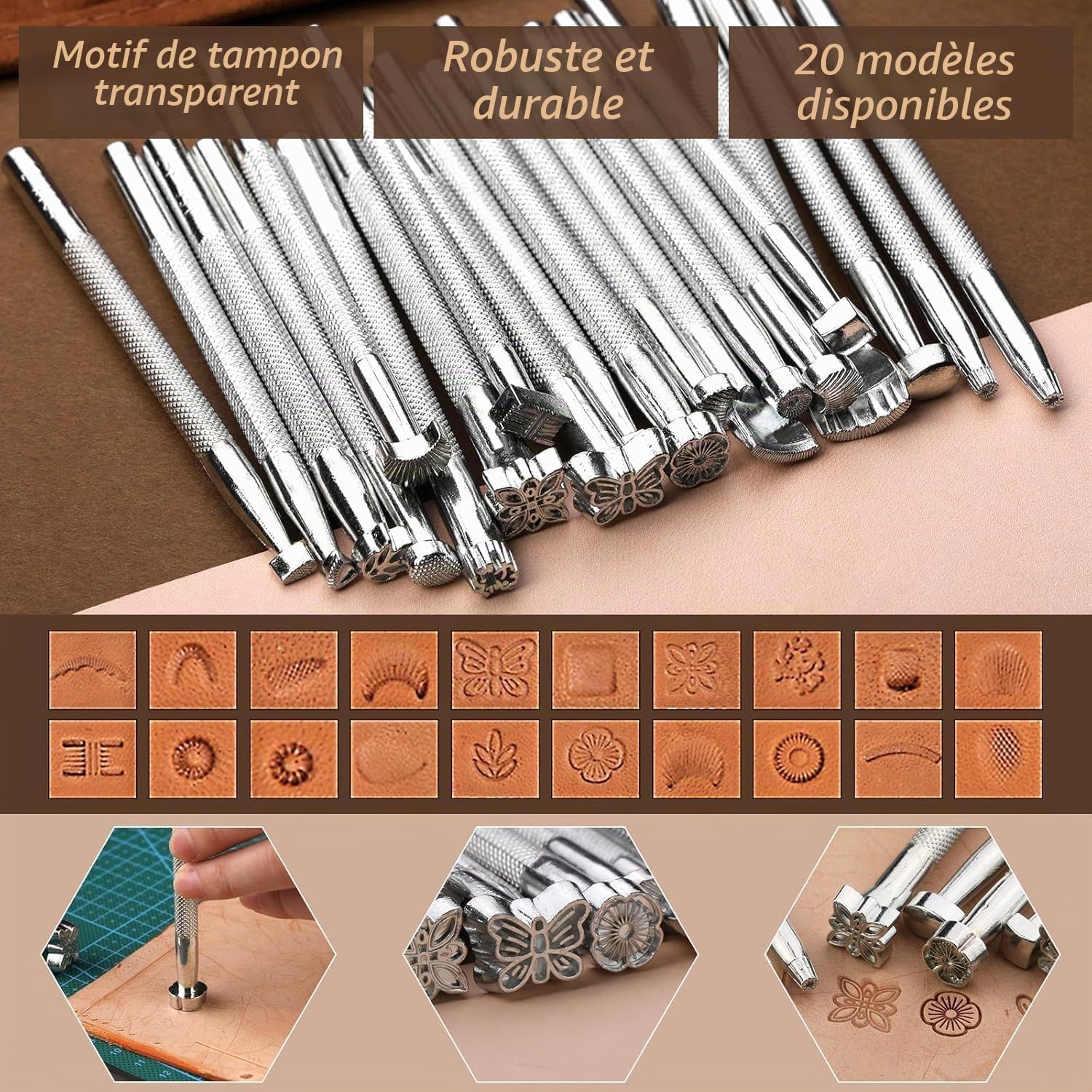 TINMAGI Outils d'artisanat en cuir, kit de couture avec sac de rangement personnalisé
