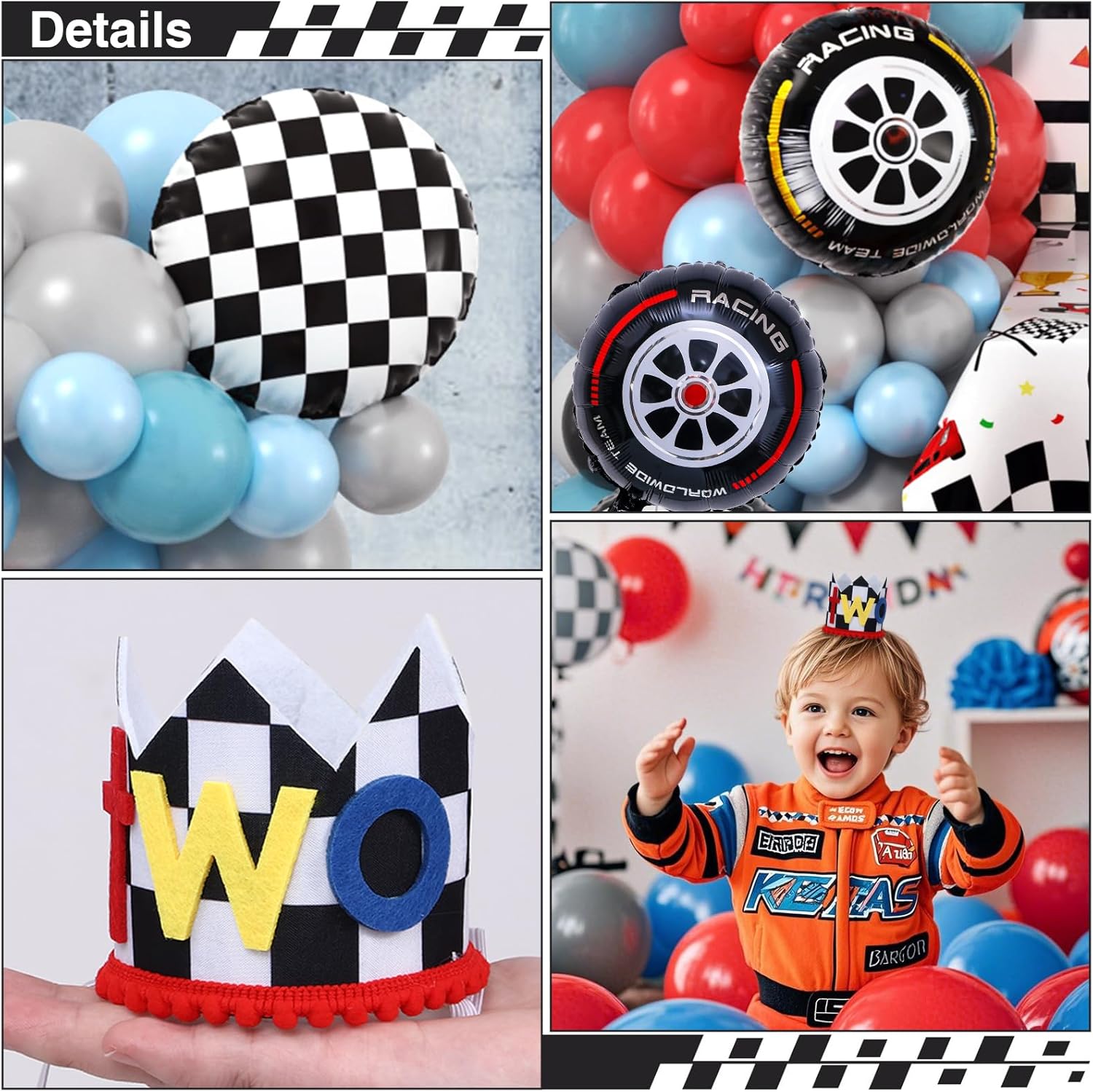 134 Two Fast Birthday Decorations Race Car Party Supplies for 2 Year Old Boy Racing Balloon Garland Arch Kit Backdrop Tablecloth Box Crown Wheel Checkered Balloon 2nd Two Fast Birthday Decor