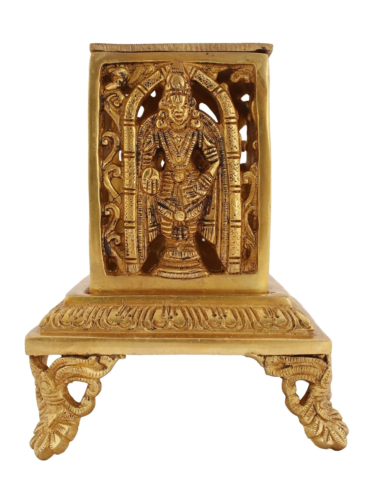 Exotic India Decorative Brass Dhoop Dani Vintage Style for Home Decor, Office, and Living Room Authentic Indian Craftsmanship-image-45