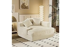 Beige 48*48*28.3 Inches Multifunctional Oversized Bedroom Chaise Lounge