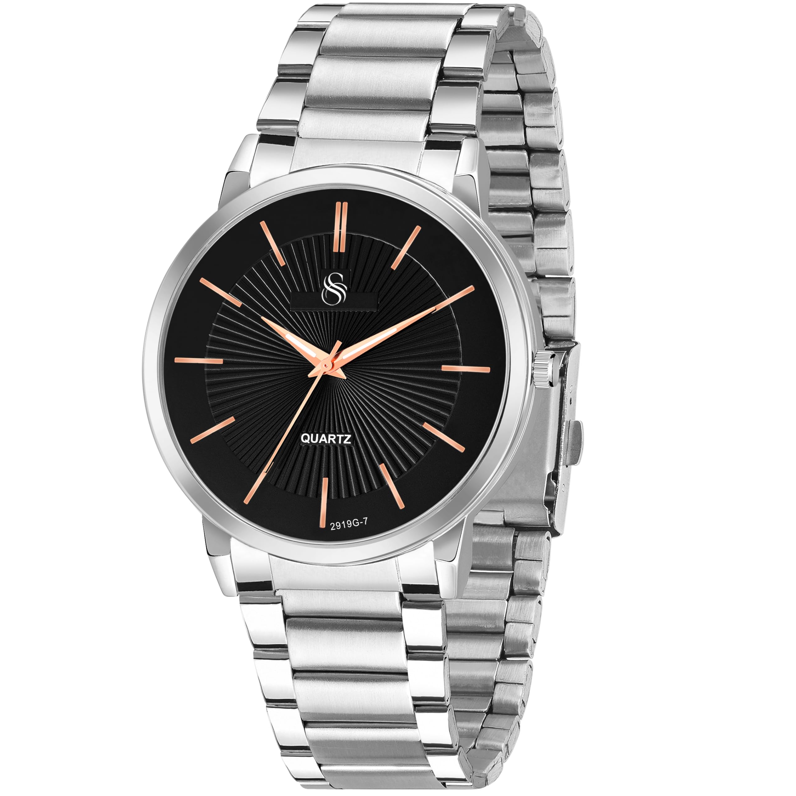 Shocknshop Analog Black Dial Stainless Steel Chain Wrist Watch for Men -WCH97 (Black) (B0CMHCD65J) Amazon Price History, Amazon Price Tracker