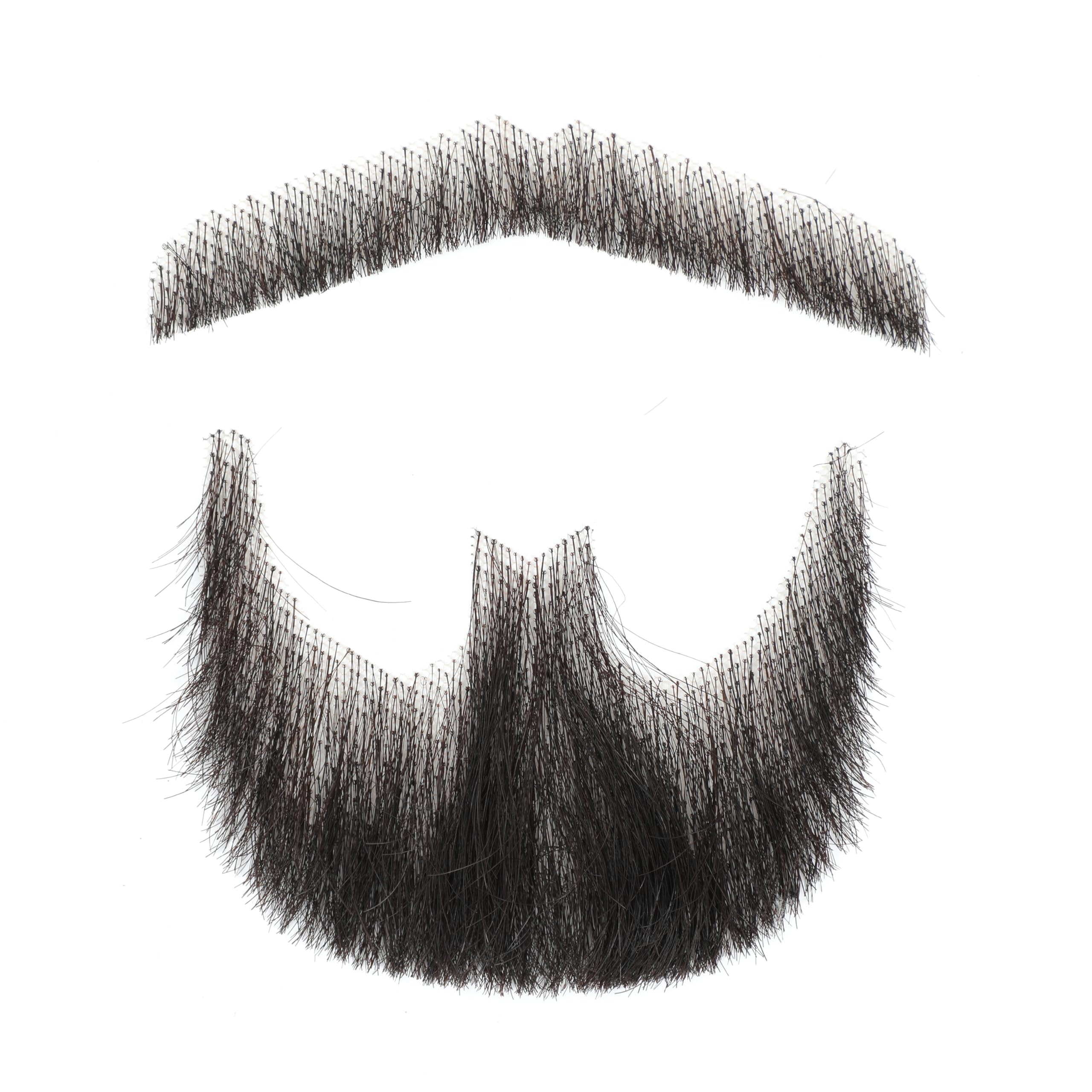 Bromobiz Fake Mustache, Natural Looking Human Hair Fake Beard, Premium Invisible Lace Realistic Facial Hair for Adult Stage Performance, Film & TV